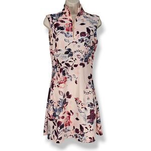 Kastel Sport Tank Sleeve Dress Pearl Blush Watercolour Floral XS Golf Athletic